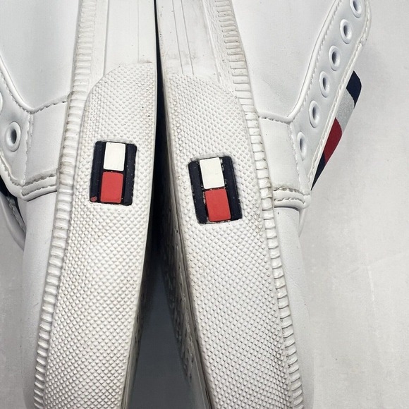 Tommy Hilfiger Women's 8 Twanni White Leather Preppy Sporty Nautical‎ - Picture 11 of 12